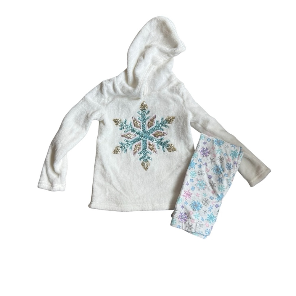 Cynthia Rowley Cream Fleece Set with Sequin Detail